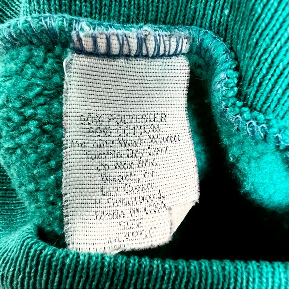 VTG 80’s 90’s Green Cat Face Sweatshirt Grandmacore Cat Lady Made in USA L - Picture 10 of 10